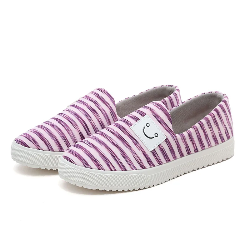 

2017 New Stripe Canvas Shoes Women Casual Shoes sweet girl Flats Shoes For feminine Espadrilles Zapatos Mujer Chaussure Homme