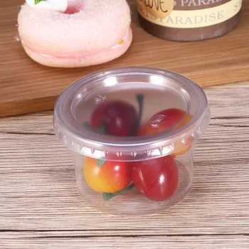 

100Pcs 150ml Disposable Cup Lids Plastic Portion Cups Cover Clear Portion Lids For Jelly Yogurt Mousses Food Container Just Lids