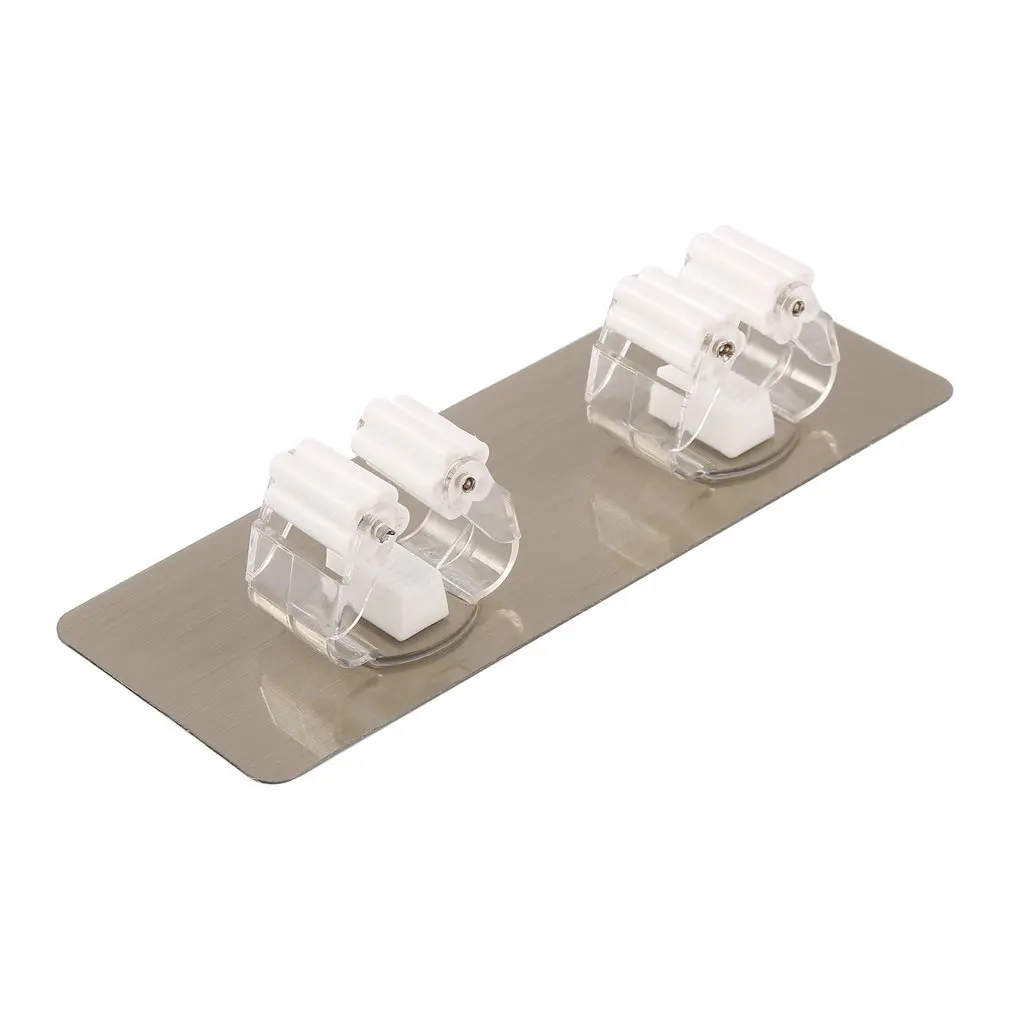 

2018 Kitchen Organizer Wall Shelf Mounted Hanger Wall Mounted Hanger Storage Rack 1-2 Position for Mop Brush Broom