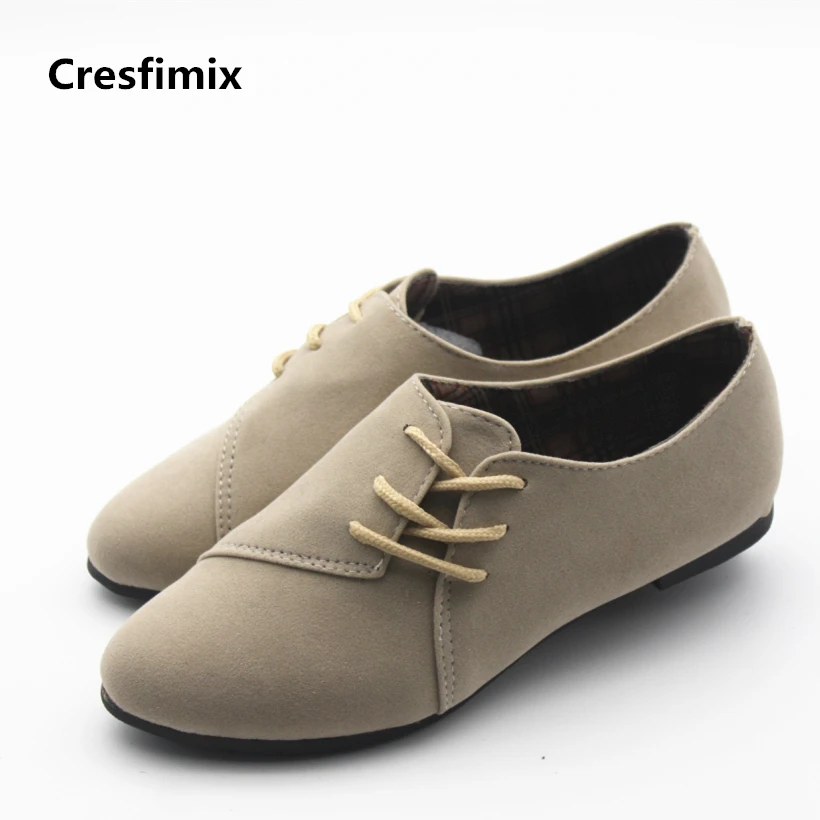 Cresfimix women cute spring & summer flat shoes lady casual lace up flats zapatos de mujer female cool pointed toe shoes Cresfimix women cute spring & summer flat shoes lady casual lace up flats zapatos de mujer female cool pointed toe shoes