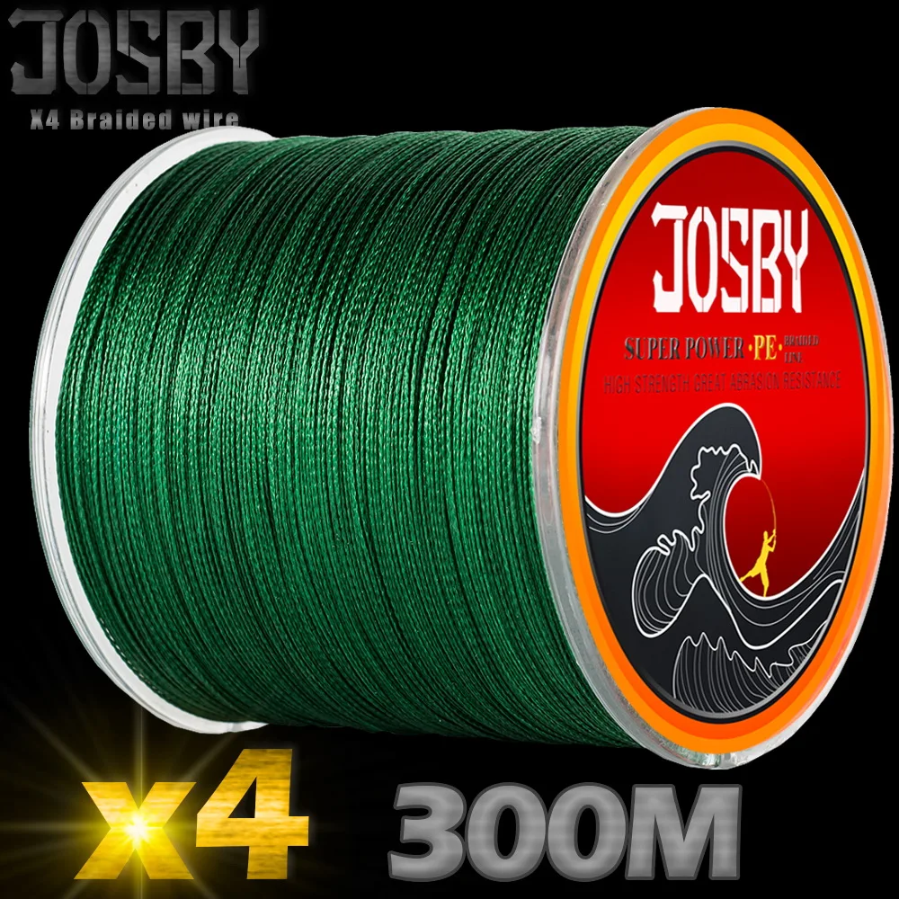 JOSBY 4 плетеная рыболовная леска 300 м многоцветная супер прочная многонитевая рыболовная леска 4 нити персиковая эссе цветная веревка