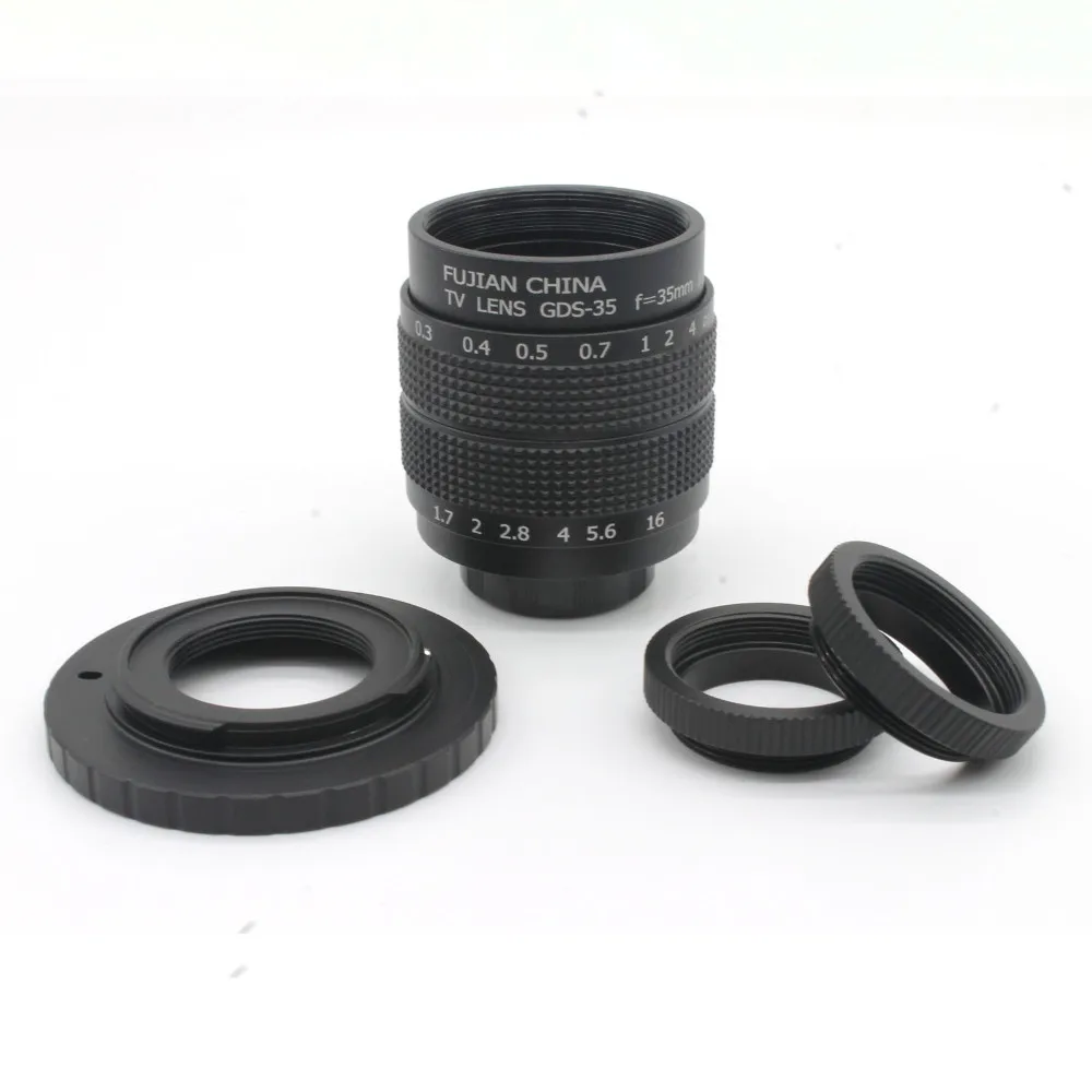 FUJIAN 35 мм F1.7 CC TV объектив + C крепление макрокольцо для Nikon 1 AW1 S2 J4 J3 J2 J1 V3 V2 V1 |
