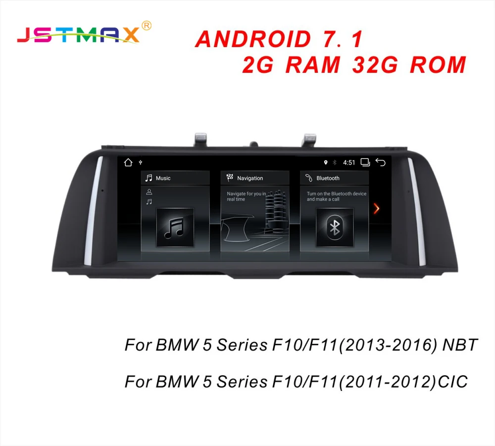 

JSTMAX 10.25" Android 7.1 Car GPS Navi Radio head unit player For BMW 5 Series F10 F11 2013 2014 2015 2016 2017 NBT FM BT DAB