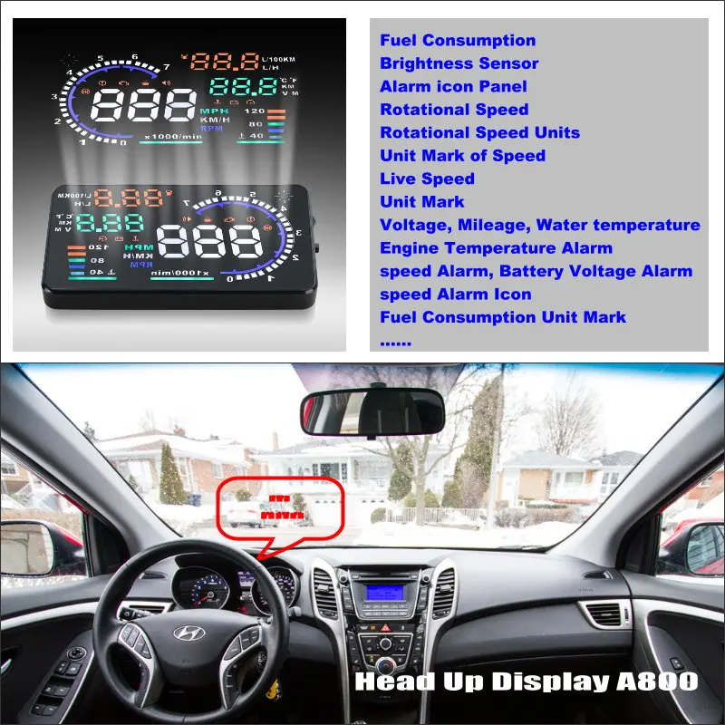 Car HUD Head Up Display For Hyundai Avante Elantra Asian 2011 2015 Safe font b Screen