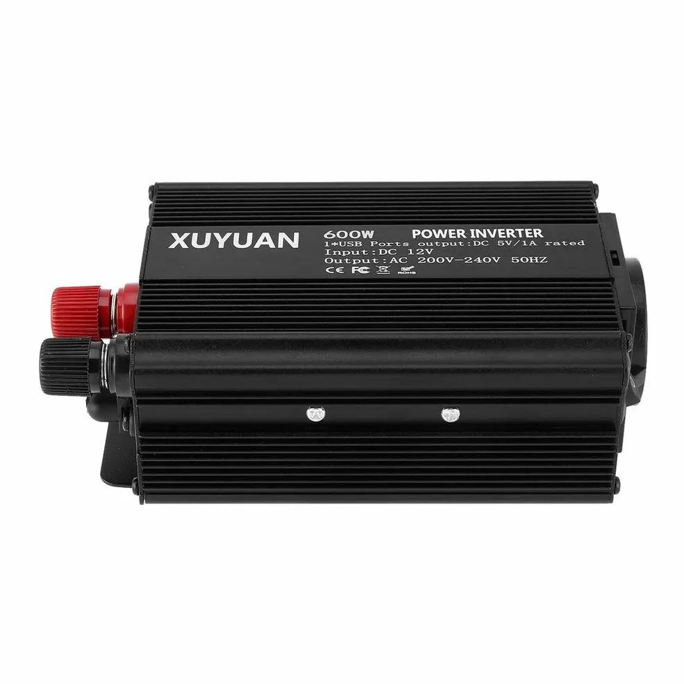  Inversor de corriente USB profesional de 600W de 12V a 220V CA con indicador LED convertidor de coc