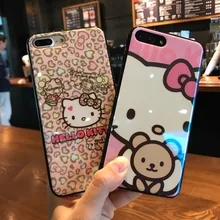 KJYKJ Cartoon Cute Hello kitty soft Silicon case for iphone 6s 6 Plus blu-ray Protection coque For iphone X 7 8 Plus flash