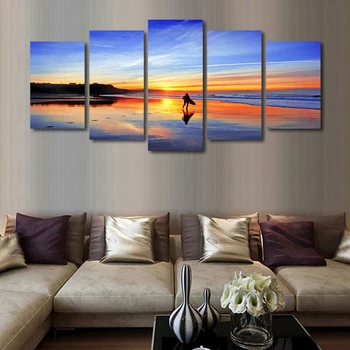 

2017 Limited New Rectangle Fallout Cuadros 5 Pcs(no Frame) Sea Picture Print Painting On Canvas Wall Art Home Decor Living Room