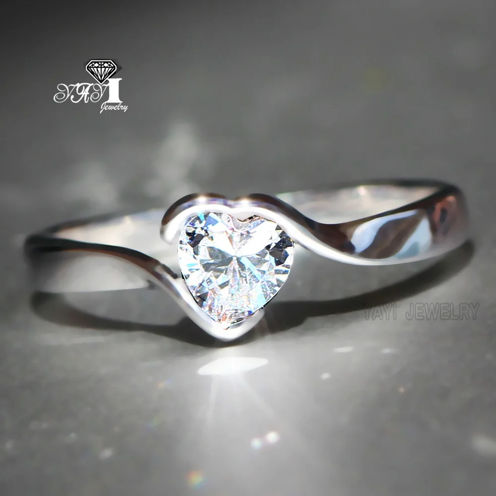 YaYI-anillos de compromiso para mujer, joyería YaYI de corte princesa de 1,2 CT, circonia blanca, Color plata, anillos de boda para fiesta 630