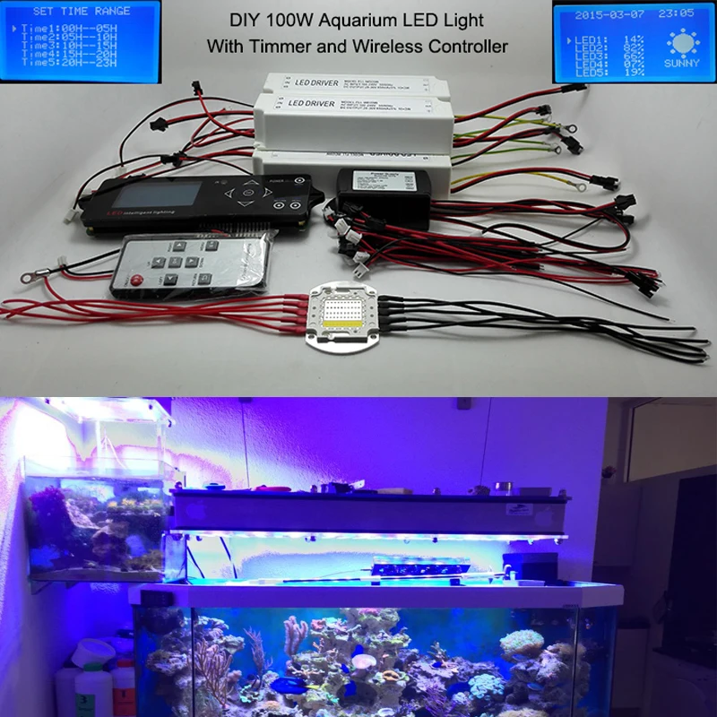 100w lumia 5.1 diy aquarium led light Sunrise Sunset Dimmable Led Aquarium Light 100W Remote Auto Dim Coral Reef Led Lighting