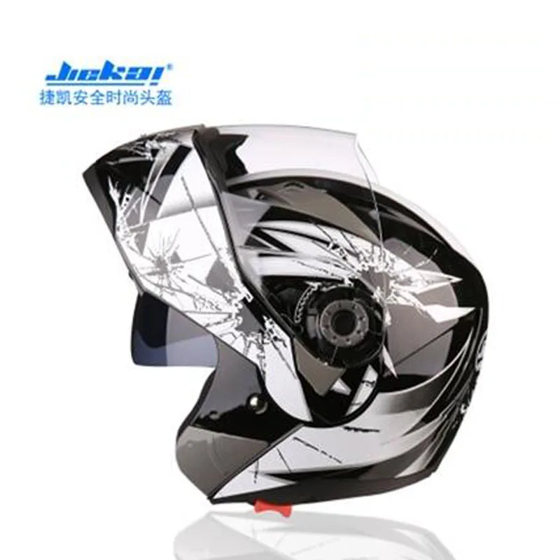 

2018 New Flip up Dual visor Motorcycle helmets JK105 Full face motorbike helmet four seasons Open face electric Moto safety cap