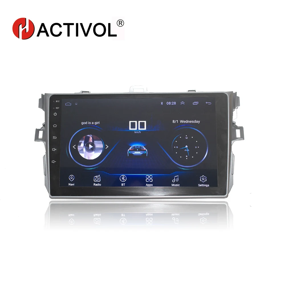 cheap HACTIVOL 2 din android 8.1 car dvd gps navigation for Toyota corolla 2007 2008 2009 2010 2011 car dvd radio gps stereo bluetooth