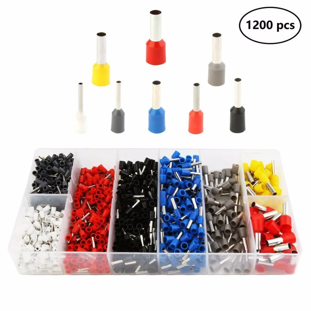 1200pcs Cable Crimp Wire Pliers with Wire Crimp Connection Terminal Hand Crimper Pliers Tool Kit