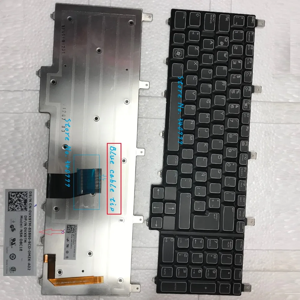 Для Dell Alienware M17xR2 M17X R2 испанская латинская Клавиатура для ноутбука с подсветкой NSK-D8C1E VX9TM