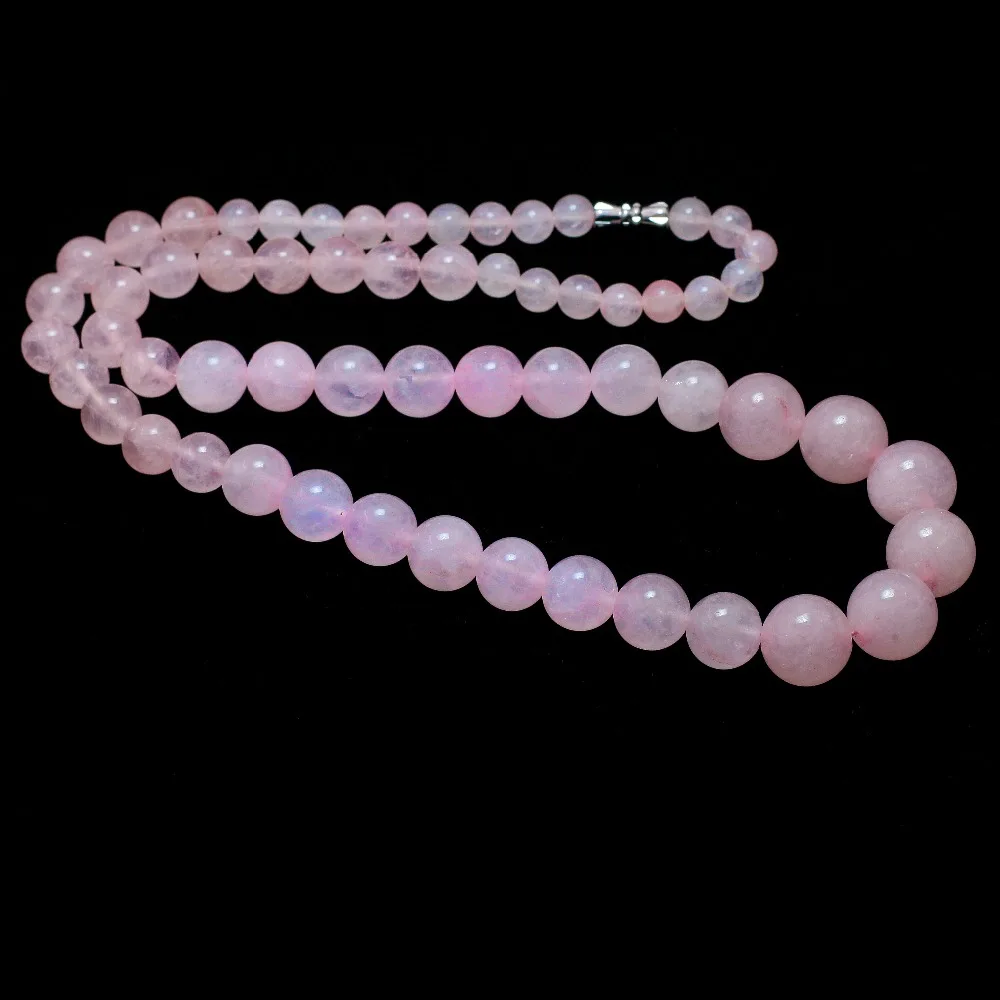 Винтажное ожерелье из розового кварца с бусинами, круглые полудрагоценные камни, натуральный камень, модное ожерелье s для женщин, массивное ювелирное изделие