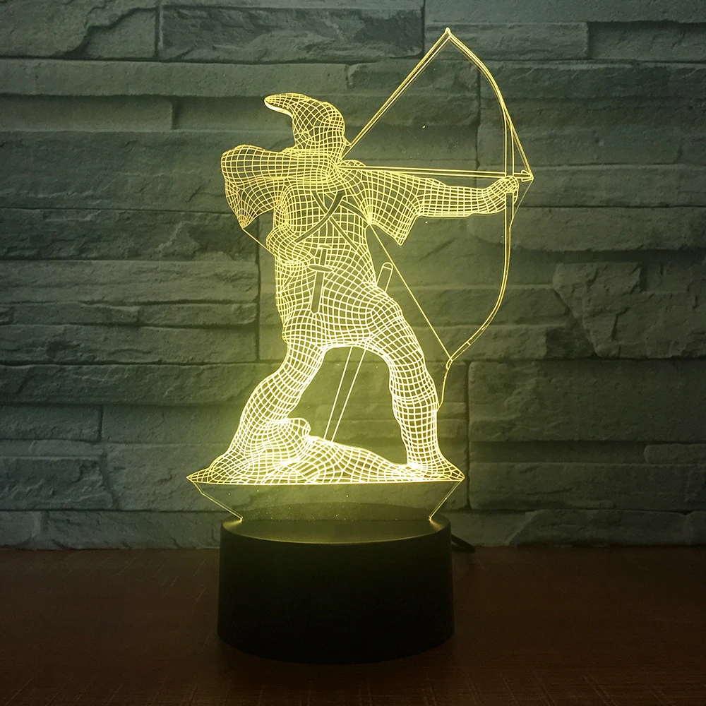 

Children Bedroom Atmosphere 7 Colors Change Lamp 3D LED Soldiers Archery Table Lamp Nightlight Lighting Fixture Decoration Gifts