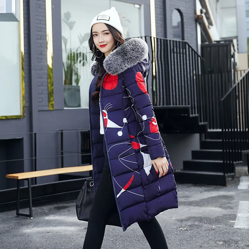

flower coat Women Parkas Very Warm Women Winter Coat Fake Fur Hooded Winter Jacket Women Thicken Down cotton Jacket female