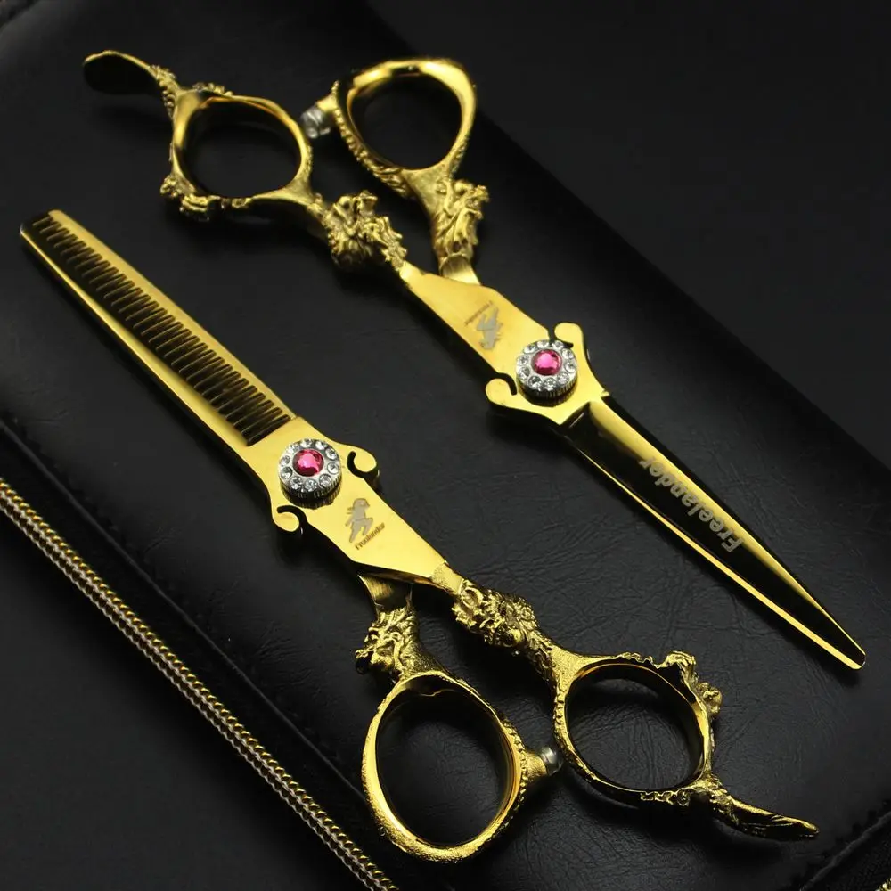 Freelander 6 inch Hair Scissors Professional Hairdressing Scissors Barber Thinning Scissor Hairdresser Haircut Shears