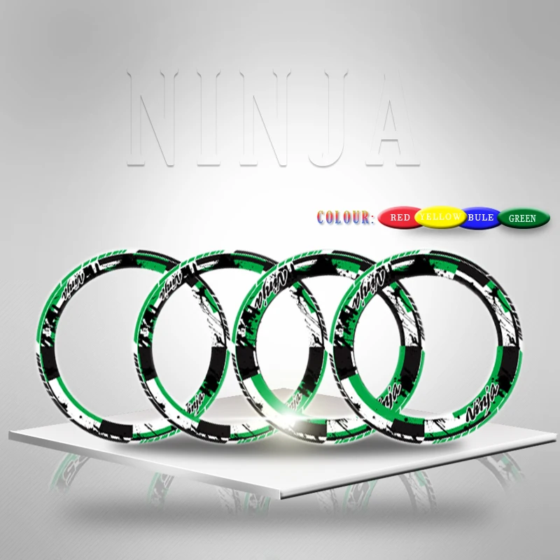 

Motorcycle thick edge outer ring sticker stripe wheel decal X4 for KAWASAKI ninja all
