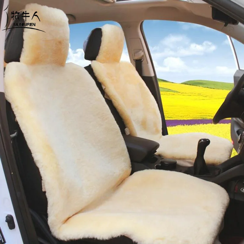 

High Quality 1pcs Front Car Seat Covers Faux fur Seat Cushion Interior Accessories Winter Plush Car Pad Imitation Wool Seat Mat