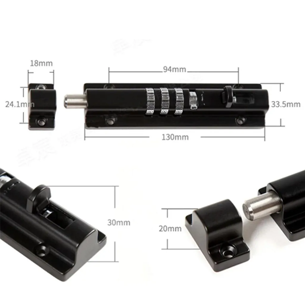 Нержавеющая сталь 3 набора слайдов замок слайд болт ворота защелка сверхмощная дверь без хлопот ключей блокировка паролем шкафчики#20/5