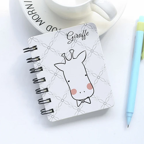 Cute Pocket book Mini coil notebook Kawaii Animal notepad 80 sheet Blank paper memo agenda Diary Stationery Office School 01720 - Цвет: 6