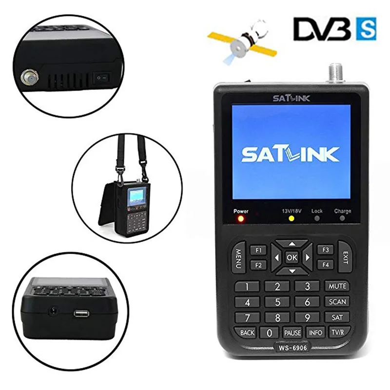 Спутниковый мини счетчик Satxtrem Satlink WS 6906 Sat V8Findermini Dgital DVB S2 FTA Receptor поддержка