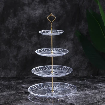 

Acrylic three-layer snack shelf fruit plate cake multi-layer living room creative household tray dessert table decoration
