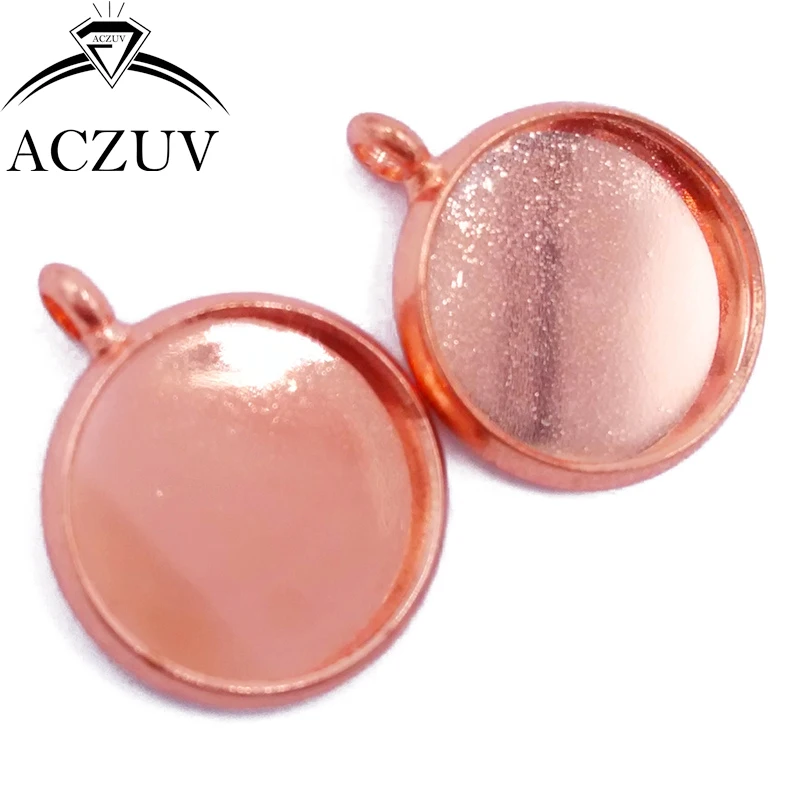 

500pcs Rose Gold 10mm 12mm 14mm 16mm 18mm 20mm 25mm Round Charms Bezel Pendant Blank Glass Cabochon Base Setting BPSK004