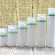 Безвоздушного бутылки насоса прозрачный Кепки зеленый край Макияж лосьон Сыворотки жидкости Основа для макияжа лица пустые косметические контейнеры 10 шт./лот