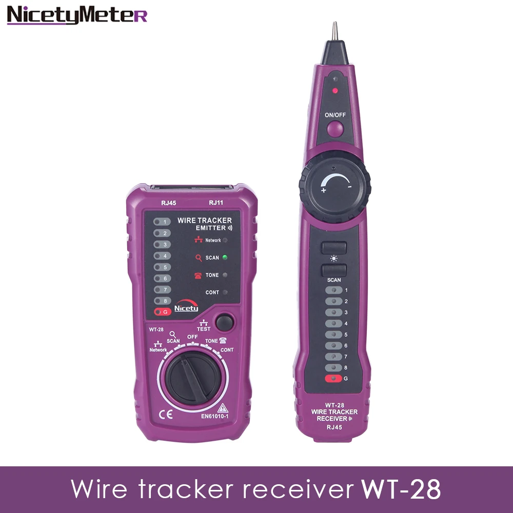

Nicetymeter WT-28 RJ11 RJ45 Telephone Wire Professional Tracker Toner Ethernet LAN Network Cable Tester Detector Line Finder