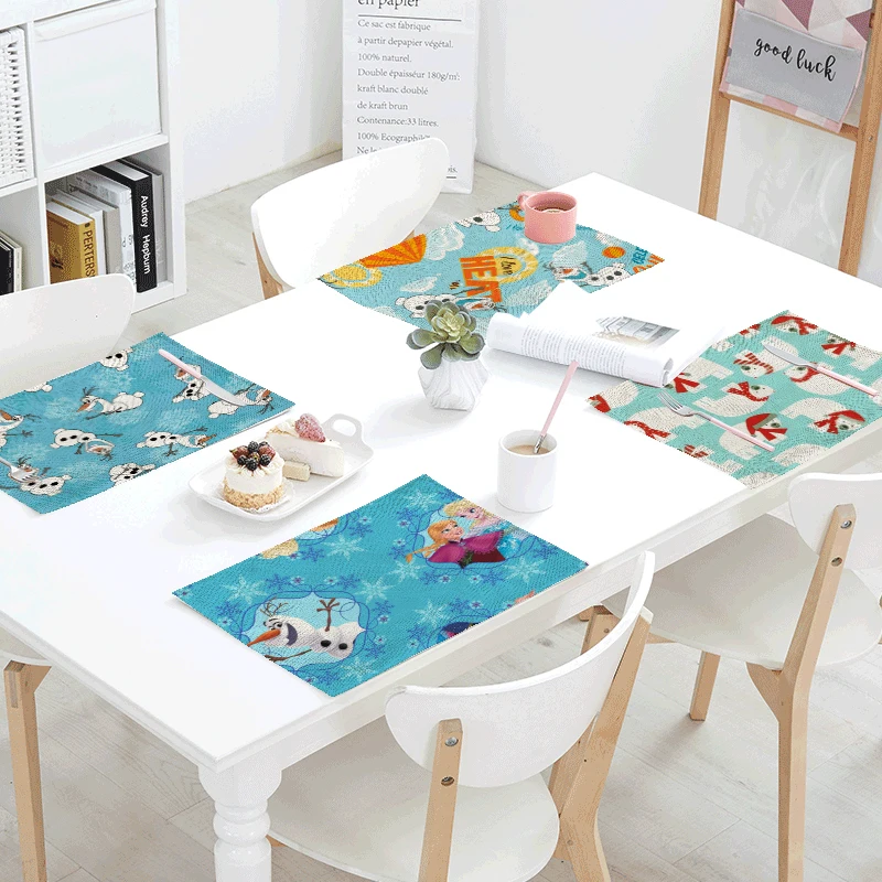 

Funny Christmas Snowman Tablecloth Rectangular Girl Bear Simple Letter Tea Towels Romantic Napkins Home Table Flag Decoration