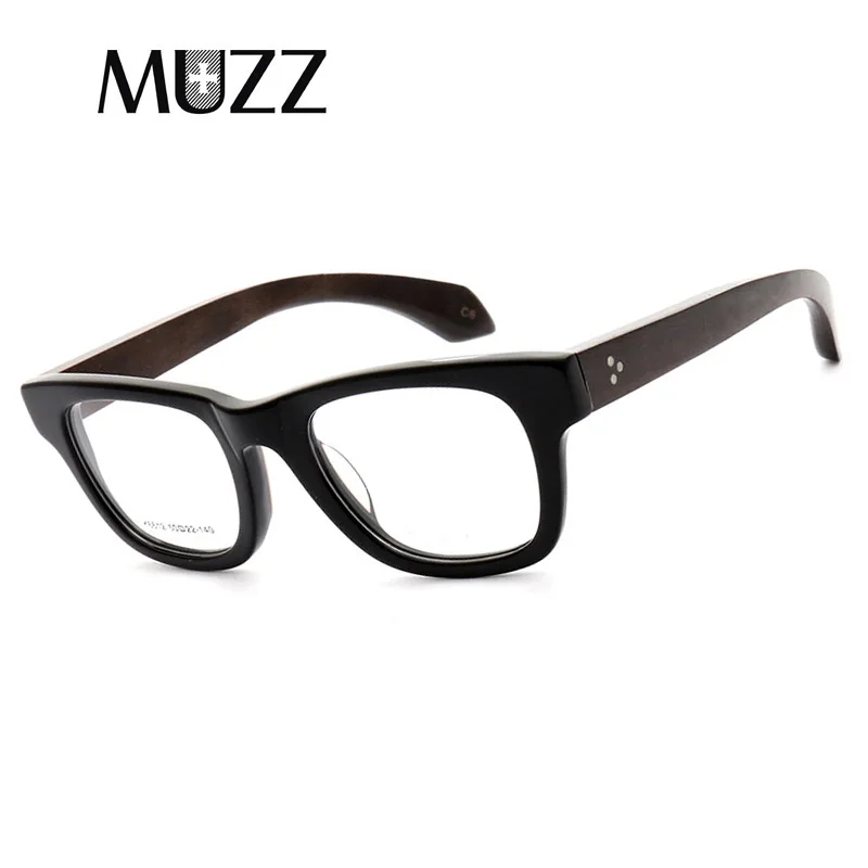 

MUZZVintage Optical Glasses Frame Half Frame Wooden Eyeglasses Oculos De Grau Eyewear Frame Retro Acetate Optical Glasses Frames
