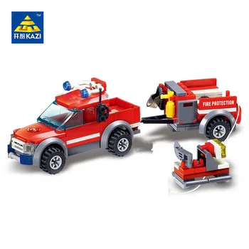 

143Pcs City Fire Trucks Car Building Blocks Sets Brinquedos Playmobil Figures DIY Bricks Educational Toys for Children