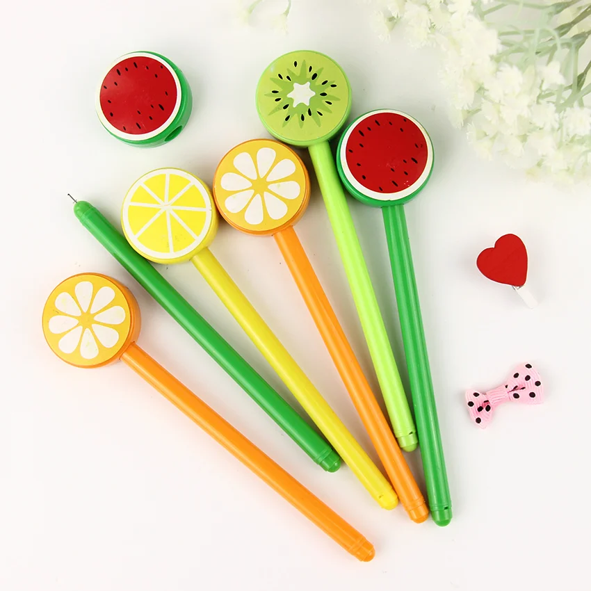 

0.5mm Kawaii Plastic Ink Creative Gel Pen Fruit Lollipops Neutral Pens for School Writing Office Supplies Pen Stationery
