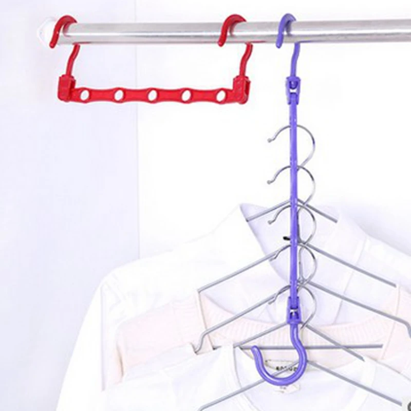 

1 Pcs Cheap Magic Clothes Hanger Multi-Functional Dual Hanger Folding Clothes Hanger Clothing Drying Rack Storage Holder Racks