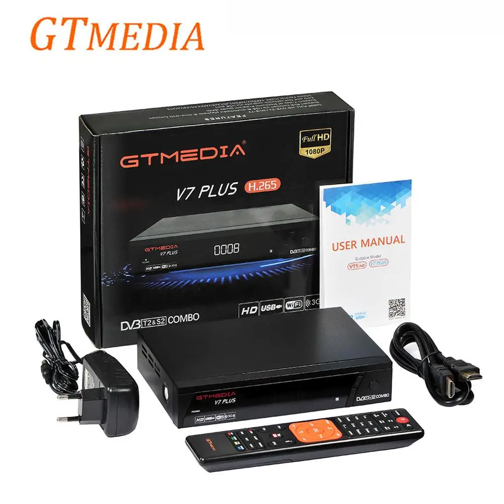 

GTMEDIA V7 PLUS DVB-S2 DVB-T2 Satellite TV Combo Receiver Support H.265 And Spain Italy Cccam Cline Tv Receiver