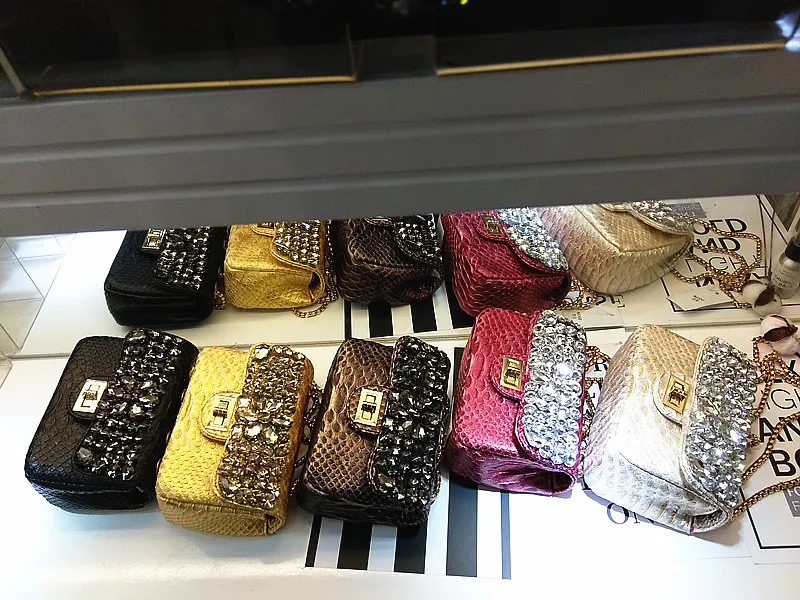 Luxo diamante sacos de noite moda crocodilo