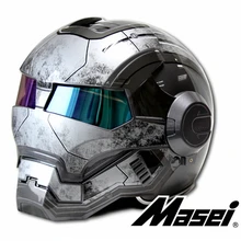 NEW Gray MASEI IRONMAN Iron Man helmet motorcycle helmet retro half helmet open face helmet 610
