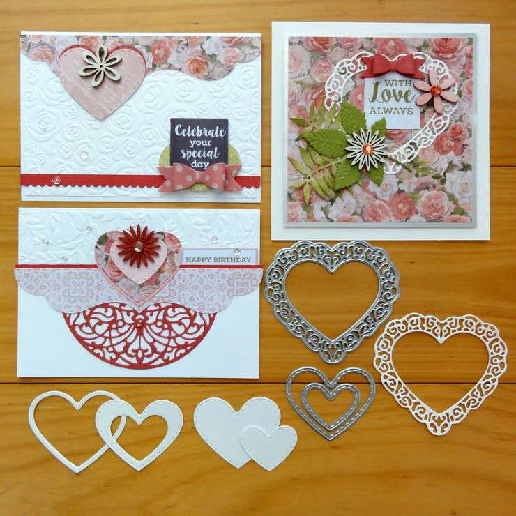 

Greeting Cards Scrapbook Craft Dies Scrapbooking Die 3D Stamp DIY Scrapbooking Card Making Photo Decoration Heart-shaped Lace