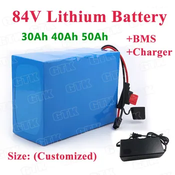

GTK High quality 84V 30Ah 40Ah 50Ah lithium ion battery pack with BMS for 2000W 1000W e-motorcycle escooter e-bike+5A Charger