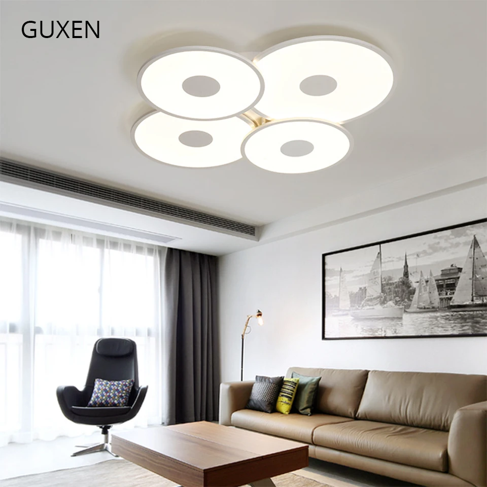 

GUXEN Round Led ceiling light 1/2/3/4 Head Led light lamp 110V 220V for living room bedroom