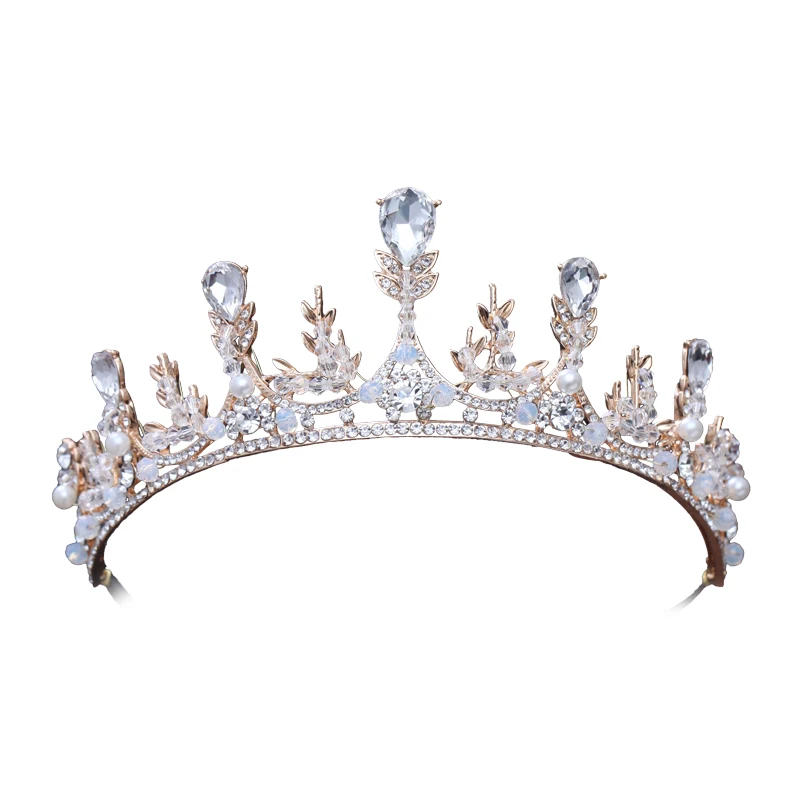 Corao Cor de Ouro da Princess Coroa Кристальные тиары Para As Mulheres De роскошный Strass Completo Meninas tiары Cabelo