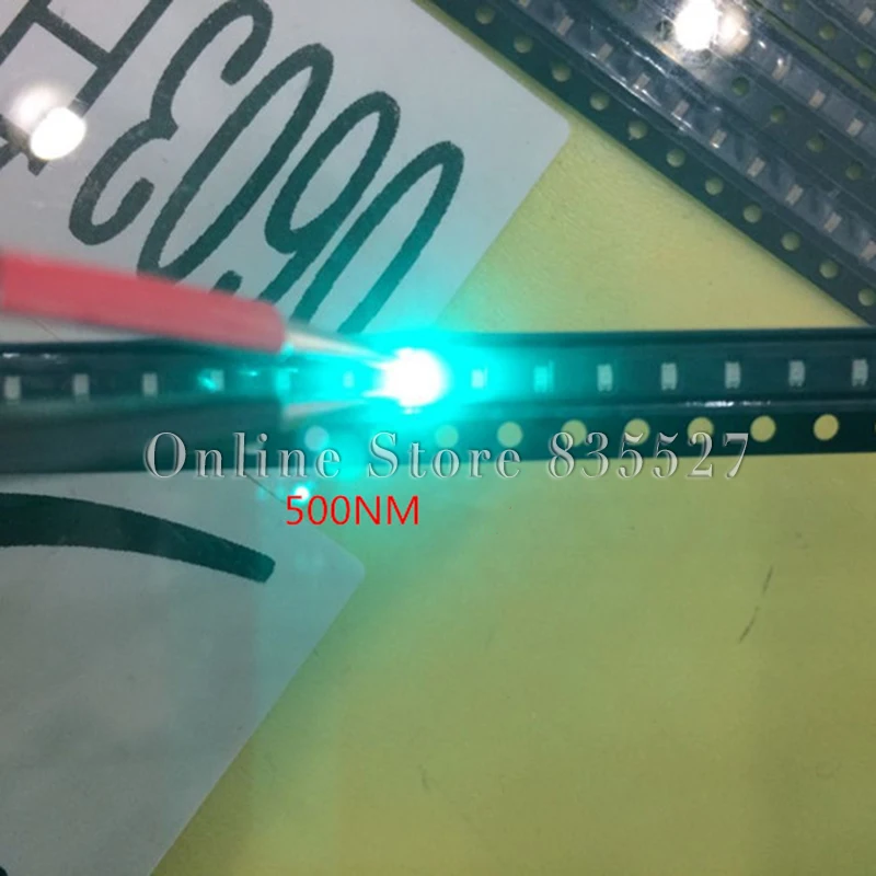 4000pcs/lot LEDs 0603 / 1608 SMD light beads bright 500NM emerald / blue green Partial wave band