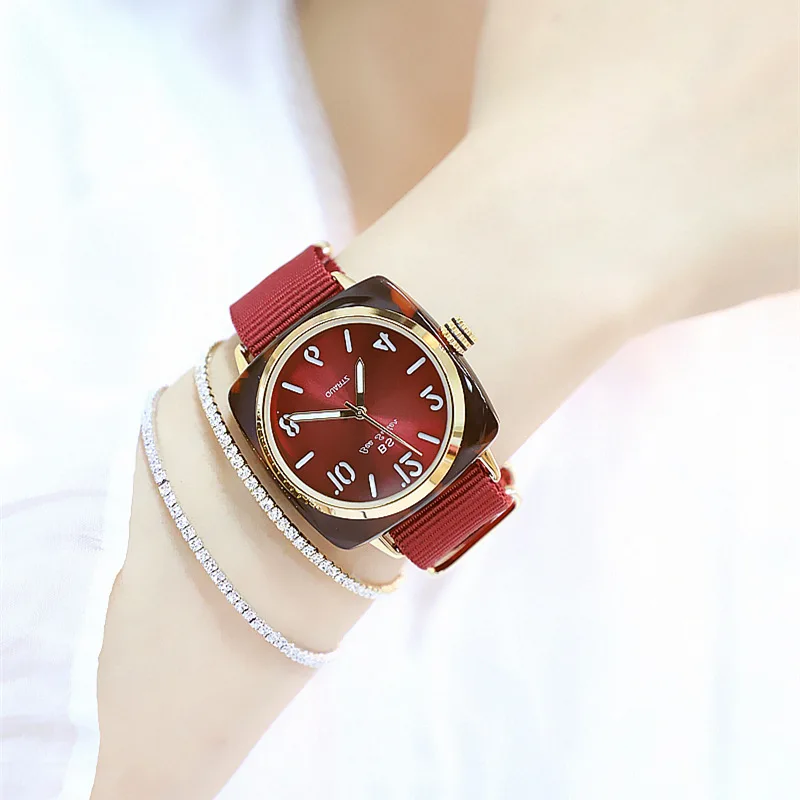 

Big Dial Women Watches Lady Nylon Strap Quartz Watch Women Square Casual Watches Lady Bracelet Wrist Watch for Girl relojes muj
