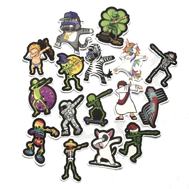 

16pcs DAB Hip Hop Posture Mixed Series Stickers For Notebook Skateboard Bicycle Motorcycle DIY Waterproof Toy Decal Sticker F4