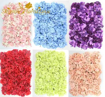 

Artificial flower wall High dense Quality silk rose hydrangea wedding decoration flower pillar flower panels