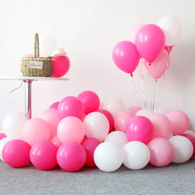 12 шт. 10 дюймов розовый серебряный белый латексный воздушный шар Свадебный шар украшения на вечеринку дня рождения Принцесса воздушный шар для детей - Цвет: as picture