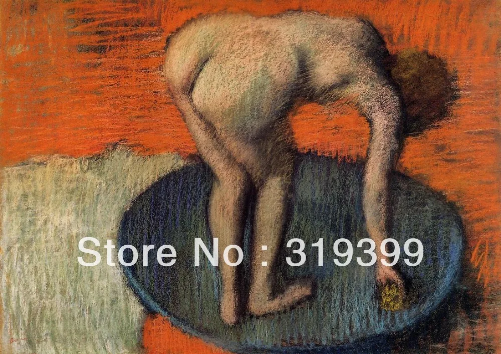 

100% handmade Oil Painting Reproduction on Linen Canvas,the-tub by edgar degas ,Free DHL FAST Shipping,Museum quality