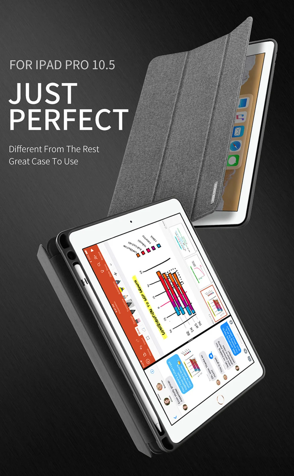 DUX DUCIS Smart Case для iPad 9,7 2018 Pro 10,5 2017 кожа флип чехол для iPad 9,7 2018 Pro 12,9 10,5 2017 с карандашницей