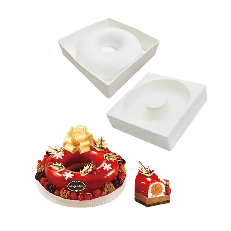 

VOGVIGO Silicone Queen Savarin Donuts Hollow Mold For Chiffon Dessert Cake Decorating Tools Baking Bakeware Accessories